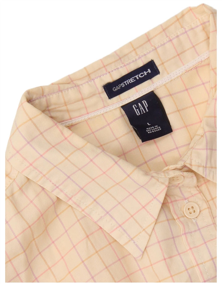 Gap Camicia da donna con maniche a 3/4 UK 16 Large Beige Check