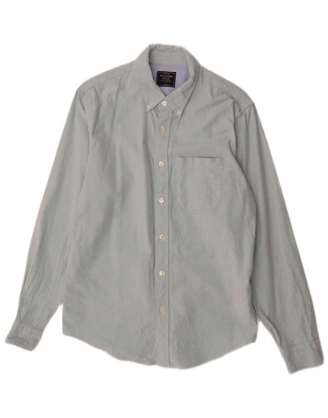 Camicia elasticizzata da uomo Abercrombie & Fitch grande in cotone blu
