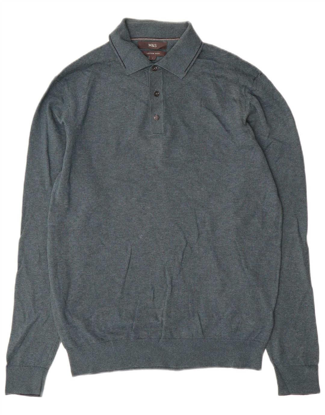 Maglione da uomo Marks & Spencer con collo alto in cotone verde medio