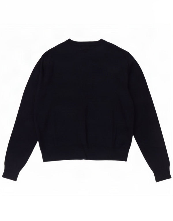 Maglione cardigan da donna Marks & Spencer UK 12 Viscosa blu navy medio