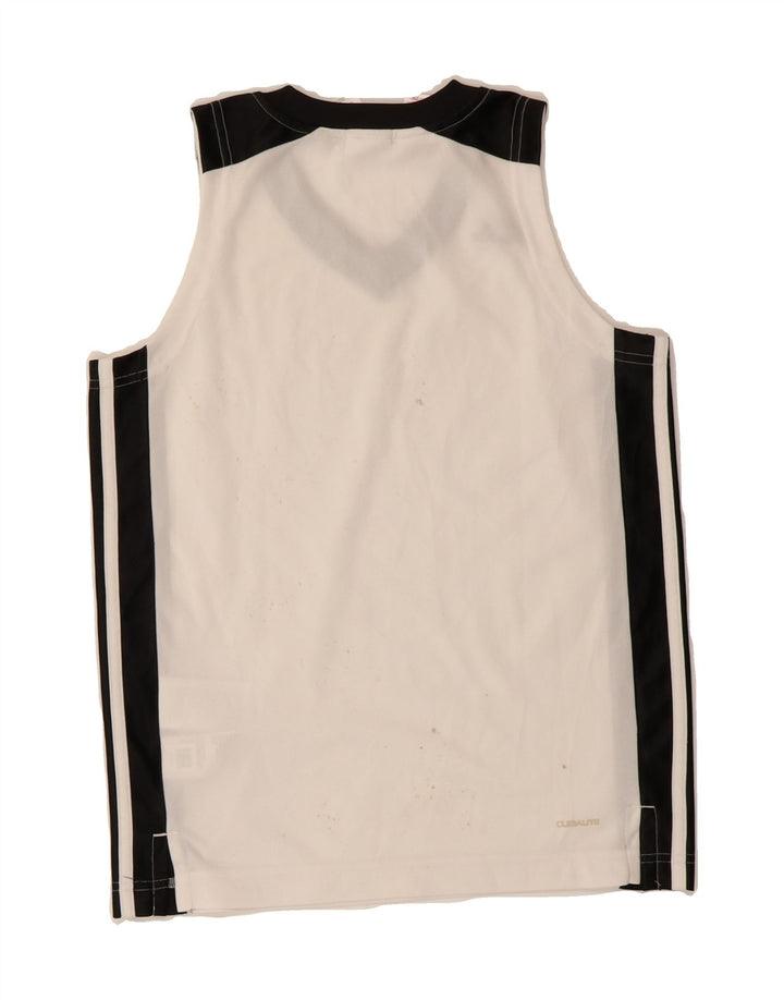 ADIDAS Boys Clima 365 Vest Top 9-10 Years White Colourblock Polyester Vintage Adidas and Second-Hand Adidas from Messina Hembry 