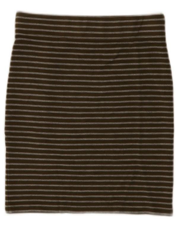 Gonna dritta da donna Jack Wills UK 8 piccola W24 viscosa a righe kaki