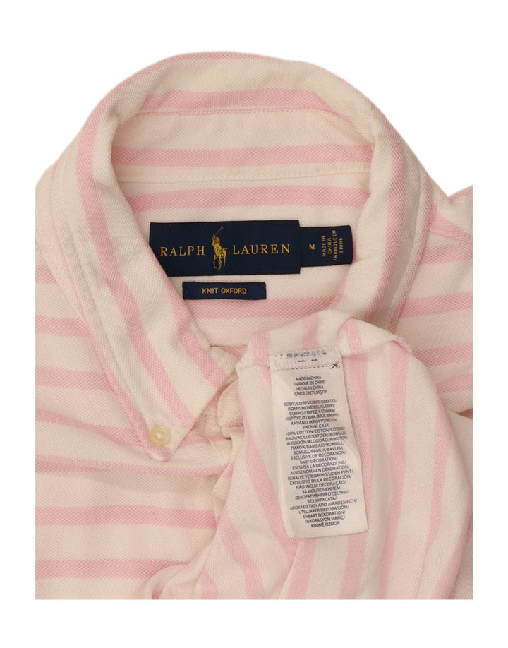 RALPH LAUREN Polo da uomo in maglia Oxford in cotone a righe rosa medio