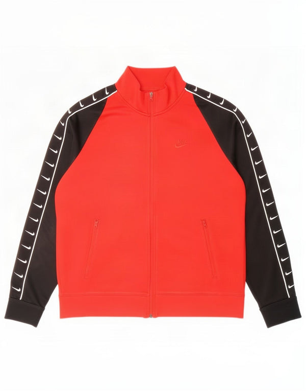 Giacca Nike da uomo con grafica grafica, giacca grande rossa in poliestere color block