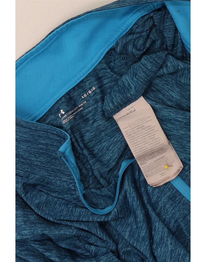 Under Armour - Tuta da uomo pullover con zip e collo, top grande blu screziato