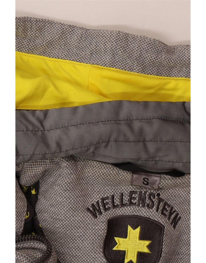 Wellensteyn Bomber con cappuccio grafico da uomo UK 10 piccolo cotone grigio