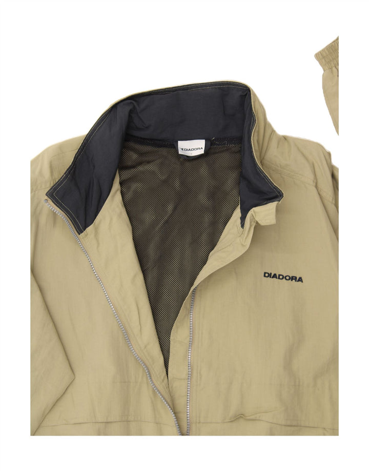 DIADORA Mens Rain Jacket UK 40 Large Beige Polyamide Vintage Diadora and Second-Hand Diadora from Messina Hembry 