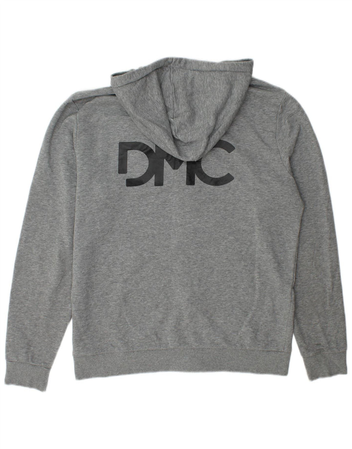 Felpa con cappuccio e zip grafica da uomo Puma in cotone grigio medio