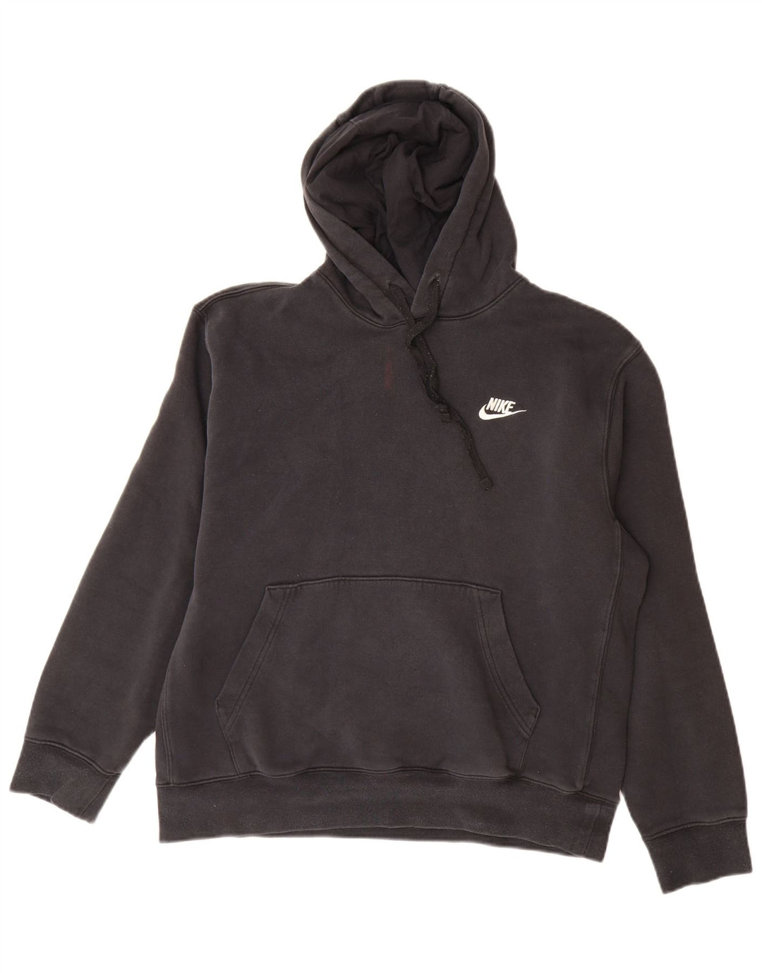 Felpa con cappuccio da uomo Nike, cotone medio nero