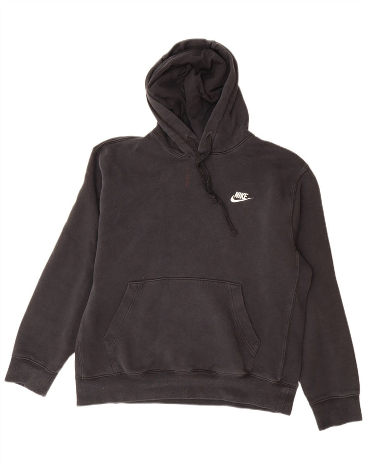 Felpa con cappuccio da uomo Nike, cotone medio nero