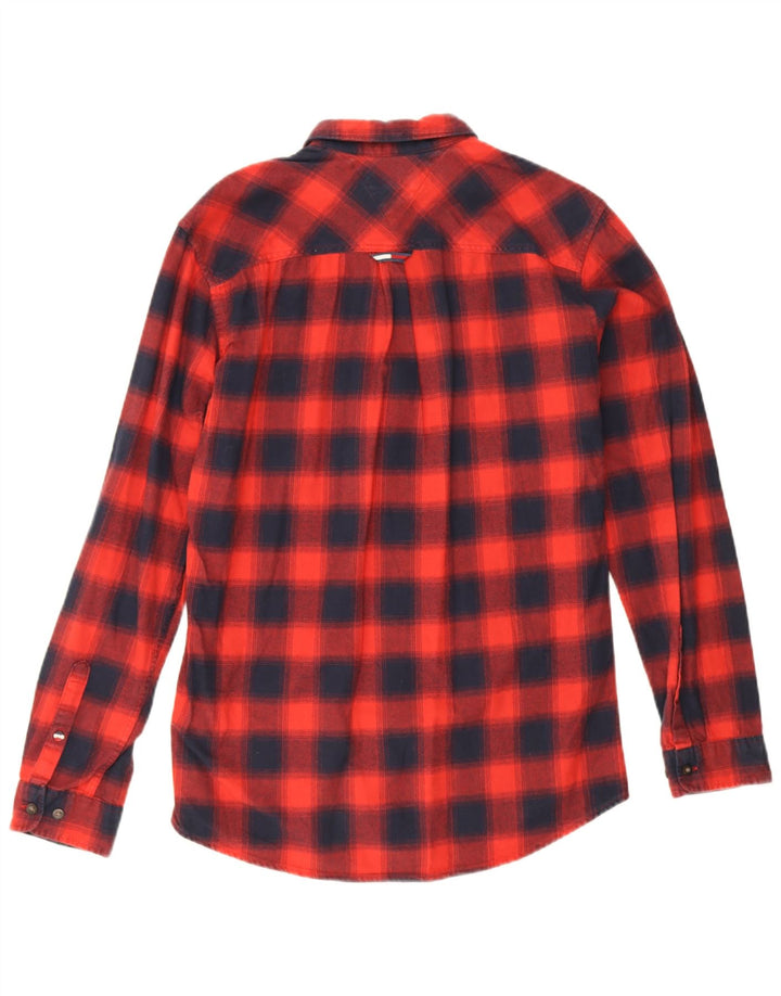 Tommy Hilfiger Camicia da uomo in flanella con vestibilità regolare a quadri, colore rosso medio