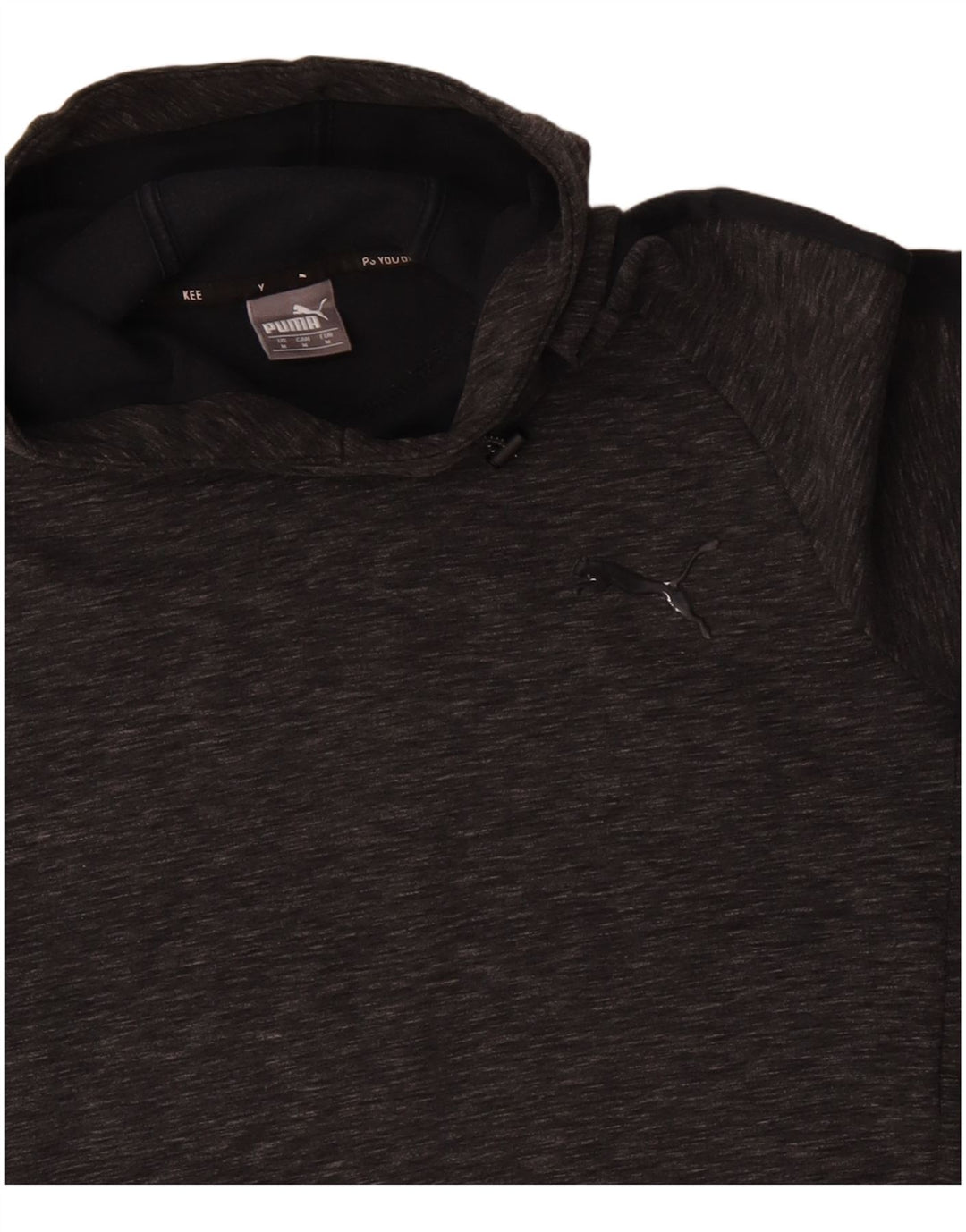 Felpa con cappuccio da uomo Puma in cotone chiazzato grigio medio