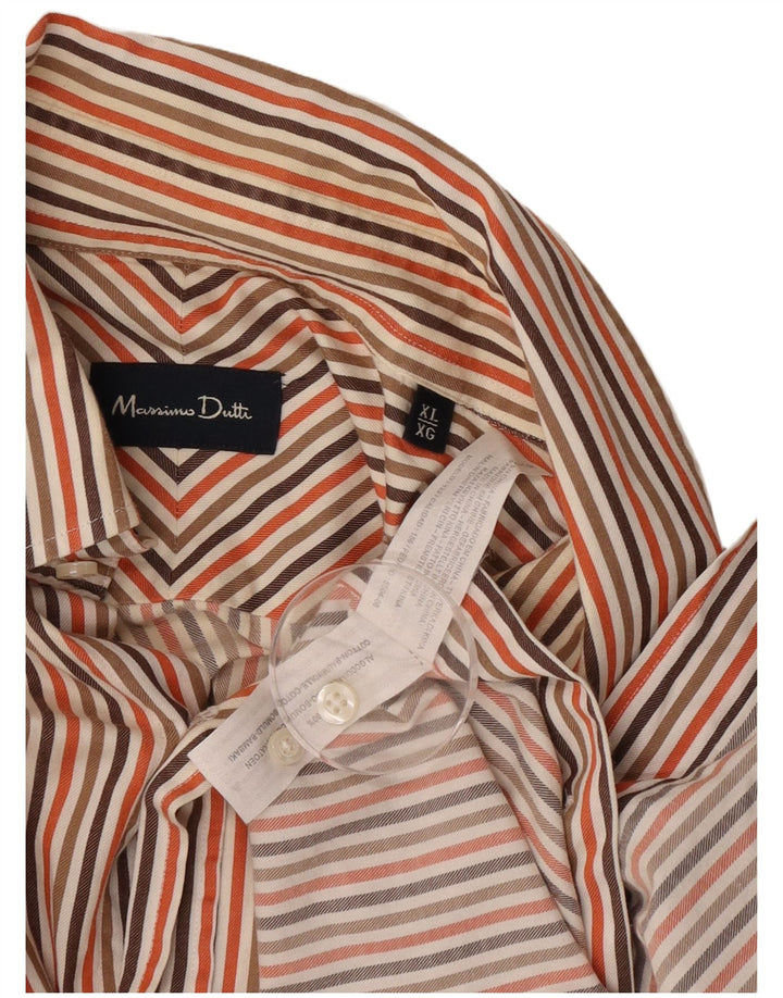 Camicia Uomo Massimo Dutti XL Cotone Gessato Multicolore