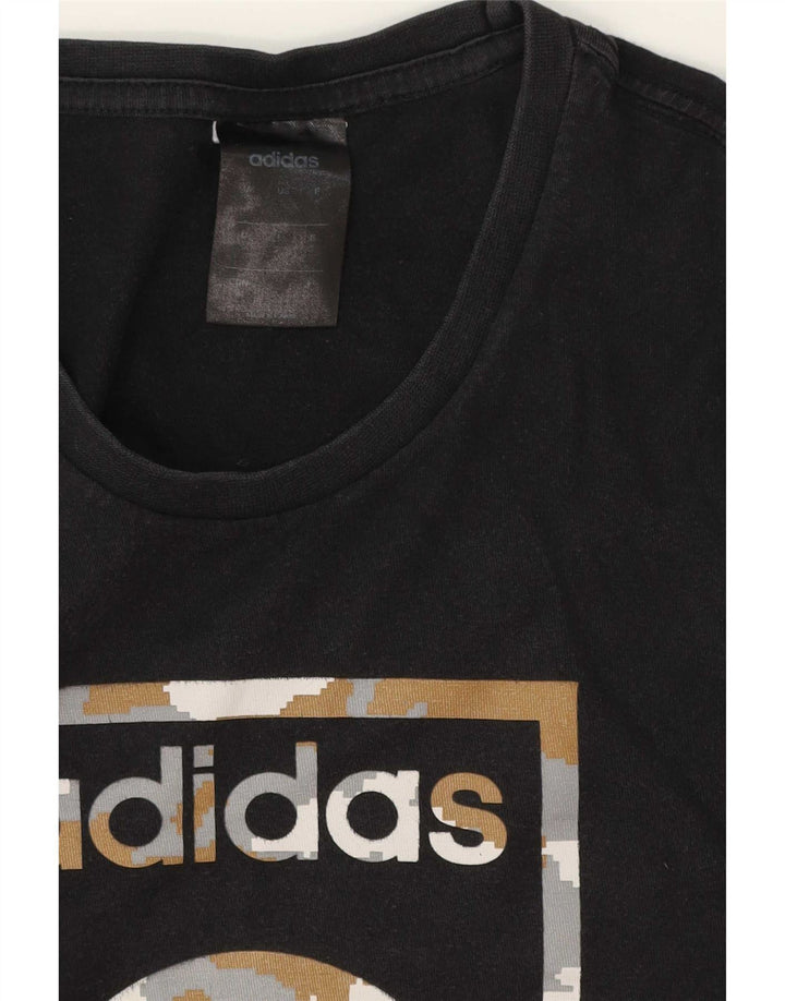 T-shirt grafica da uomo Adidas Top piccola nera