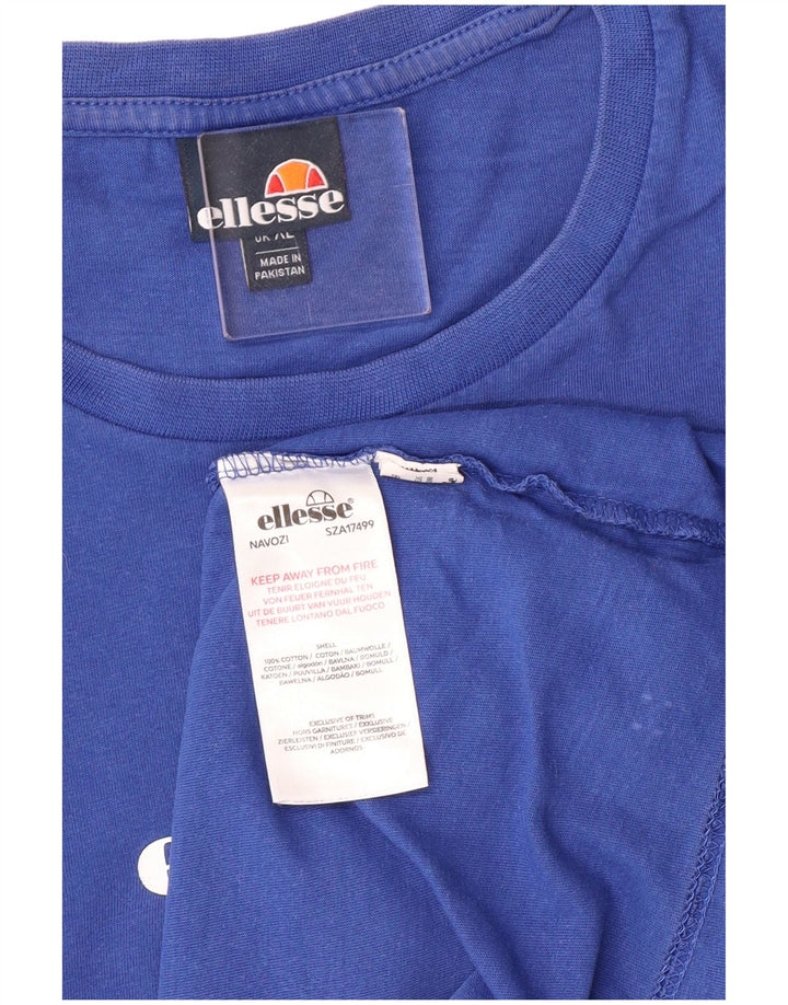T-shirt grafica da uomo Ellesse Top XL in cotone blu