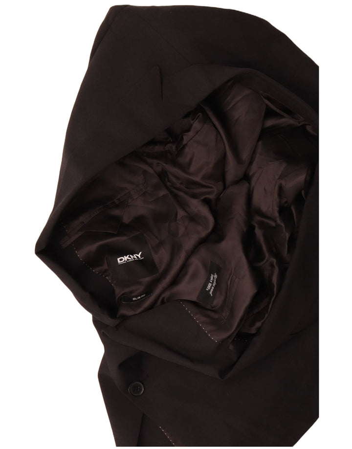 Giacca blazer da uomo slim fit a 2 bottoni Dkny UK 40 grande in lana marrone