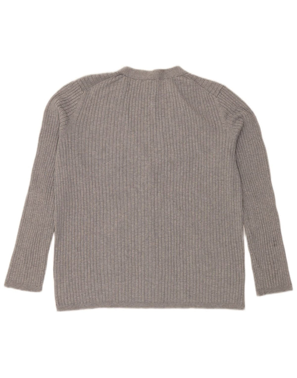 Maglione cardigan da donna Gap UK 14 grande cotone grigio classico