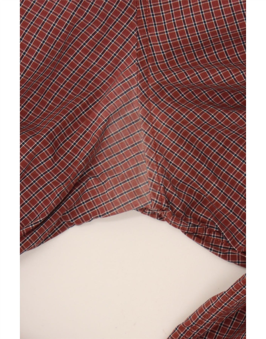 TIMBERLAND Mens Slim Fit Shirt Large Maroon Check Cotton Vintage Timberland and Second-Hand Timberland from Messina Hembry 