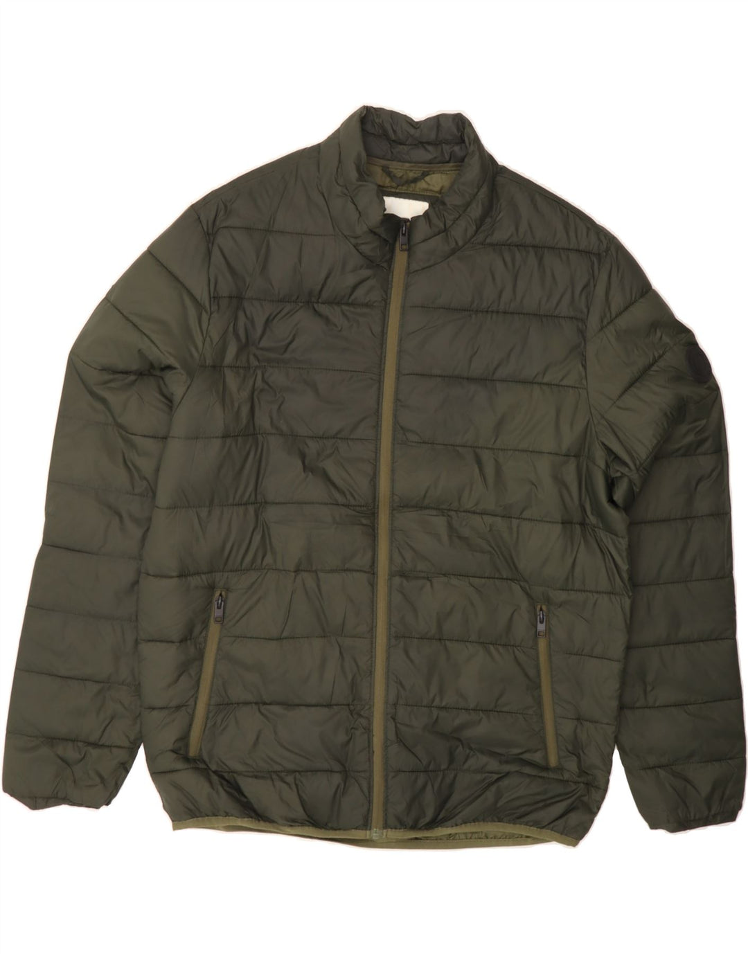 JACK & JONES Mens Padded Jacket UK 42 XL Khaki Vintage Jack & Jones and Second-Hand Jack & Jones from Messina Hembry 