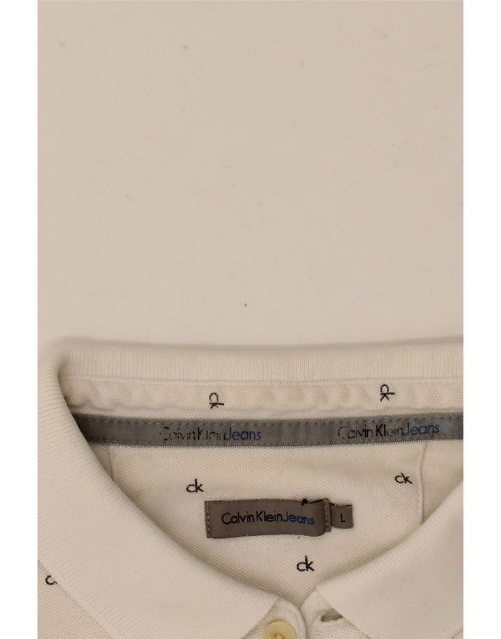 Polo da uomo Calvin Klein Jeans grande bianca maculata
