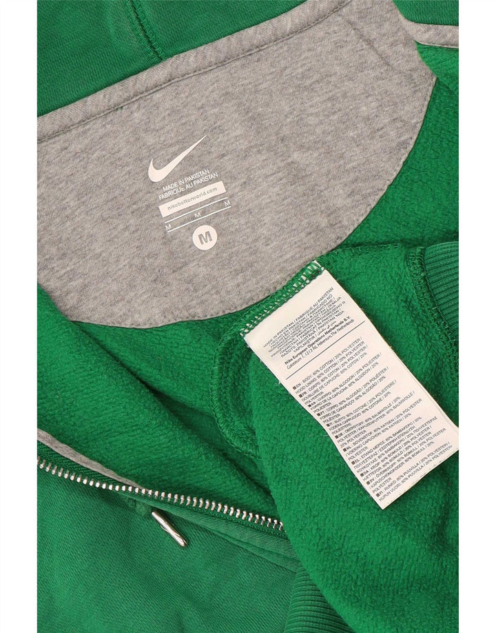 Felpa con cappuccio e zip Nike da uomo in cotone verde medio