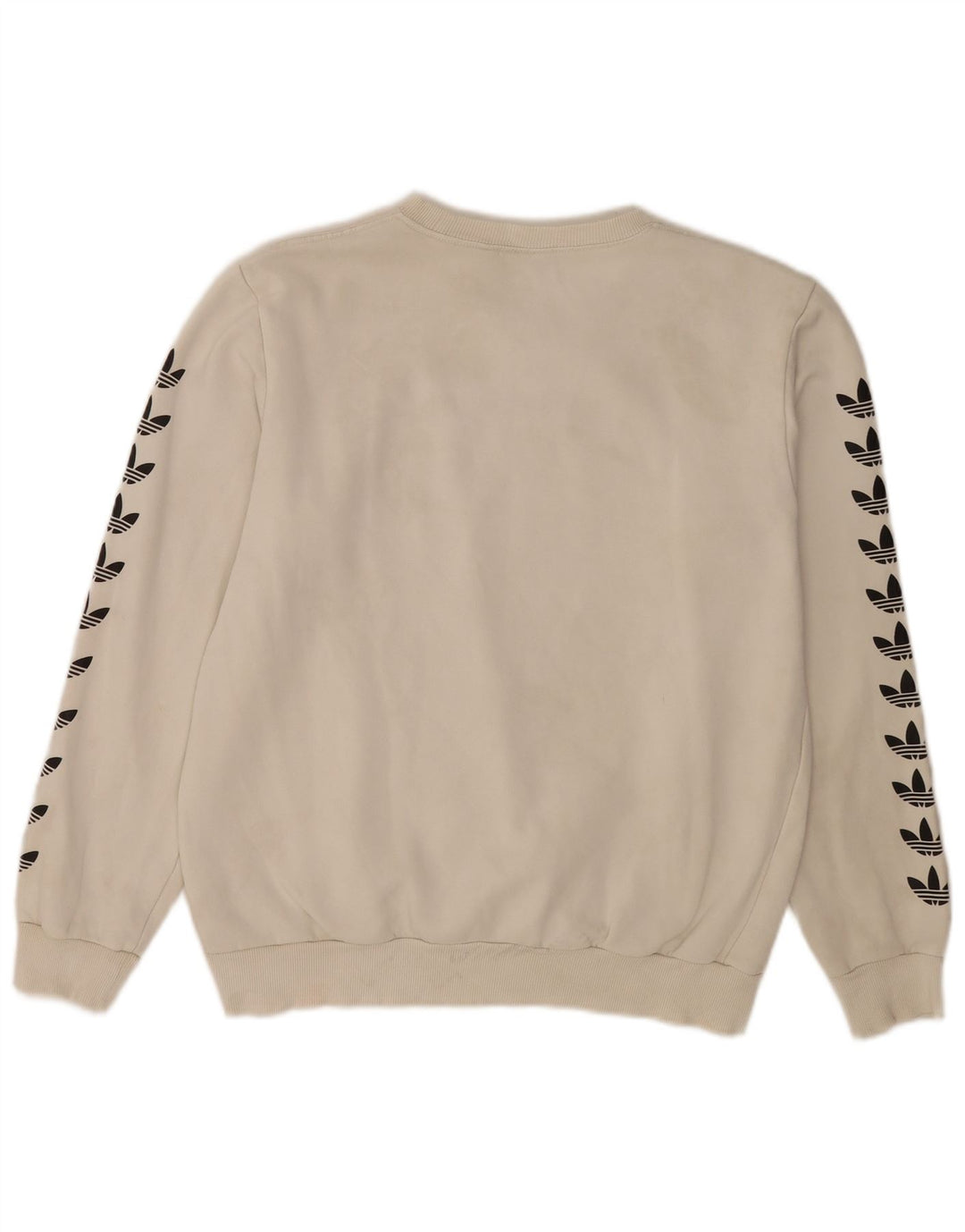 Felpa grafica da donna Adidas Jumper UK 14 cotone bianco sporco medio