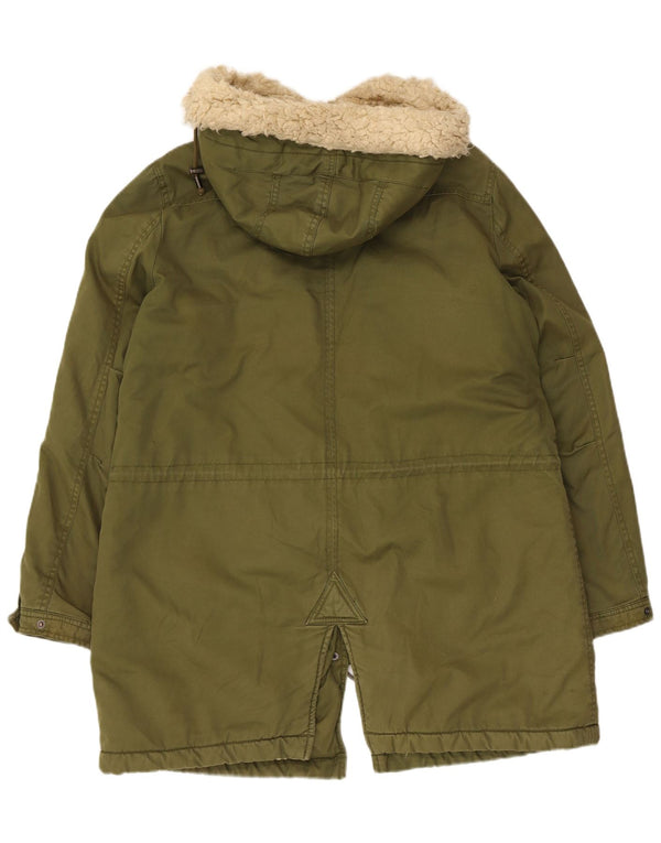 Giacca Parka Sherpa con cappuccio da donna Zara UK 18 XL Cachi