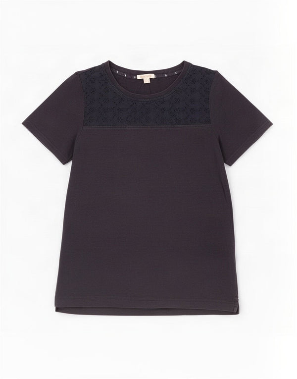 T-shirt da donna Barbour Top UK 10 piccola in cotone blu navy