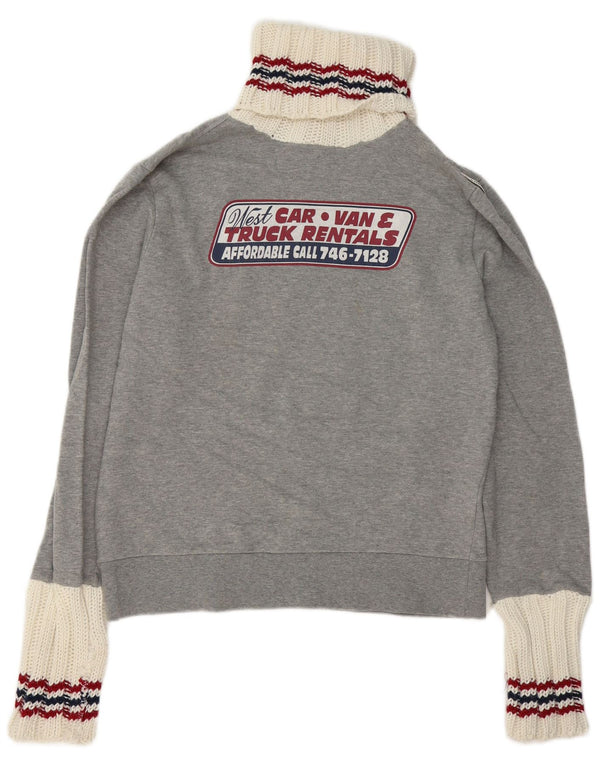 Zu Elements Felpa con grafica da donna Maglione UK 16 Large Grigio Colourblock