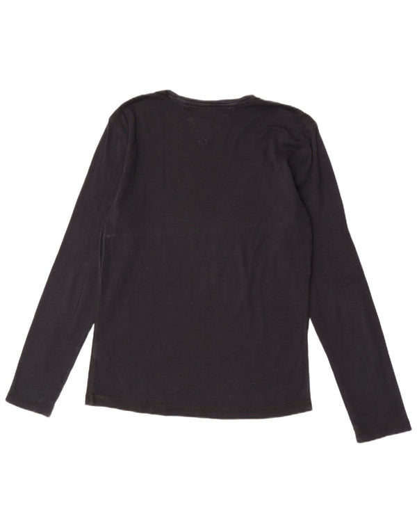 Top manica lunga da donna Tommy Hilfiger UK 18 XL cotone nero