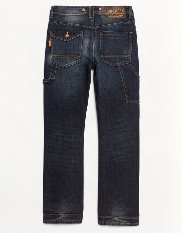 Jeans cargo bootcut da uomo Superdry W27 L32 cotone blu navy