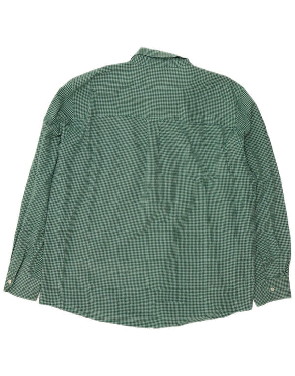 Camicia Chaps da uomo Easy Care XL in cotone a quadri verdi