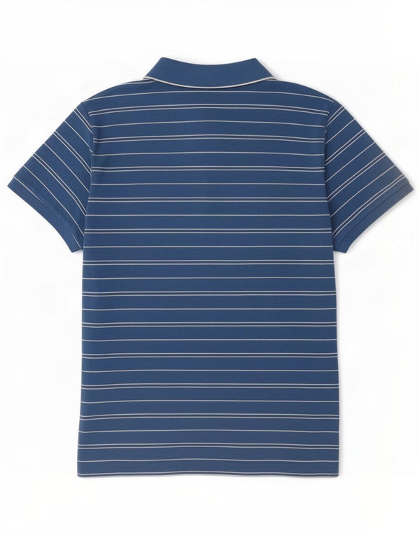 Gant Mens Polo Shirt Large Blue Striped Cotton