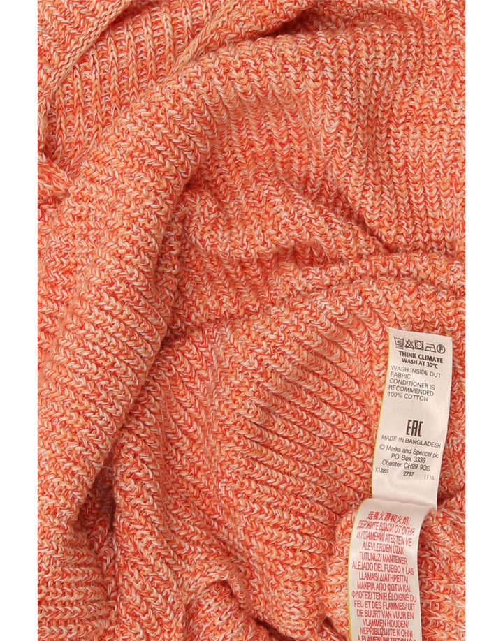 Maglione da donna Marks & Spencer con scollo a barca UK 14 Medio arancione screziato