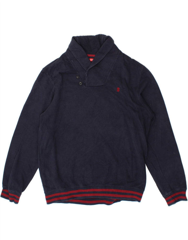 IZOD Mens Shawl Neck Jumper Sweater XL Navy Blue Cotton Vintage Izod and Second-Hand Izod from Messina Hembry 