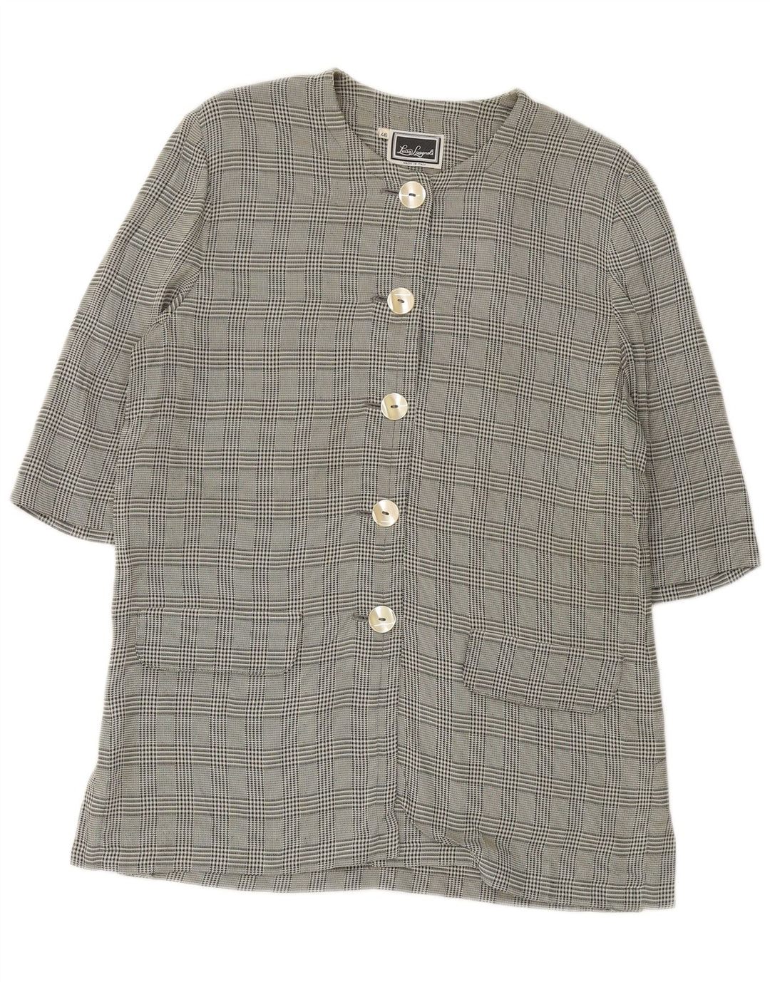 LUISA SPAGNOLI Giacca Blazer da Donna con Maniche a 3/4 IT 46 Grandi Quadri Verdi