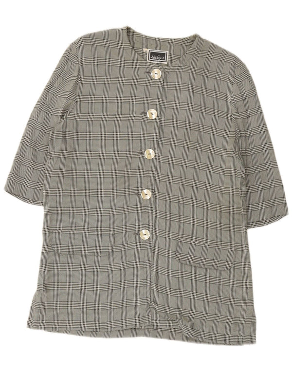 LUISA SPAGNOLI Giacca Blazer da Donna con Maniche a 3/4 IT 46 Grandi Quadri Verdi