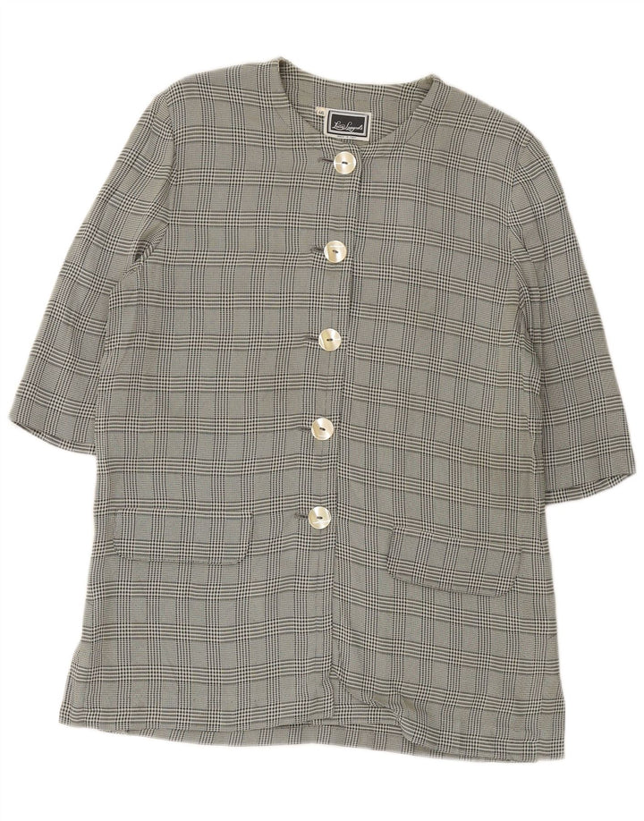 LUISA SPAGNOLI Giacca Blazer da Donna con Maniche a 3/4 IT 46 Grandi Quadri Verdi