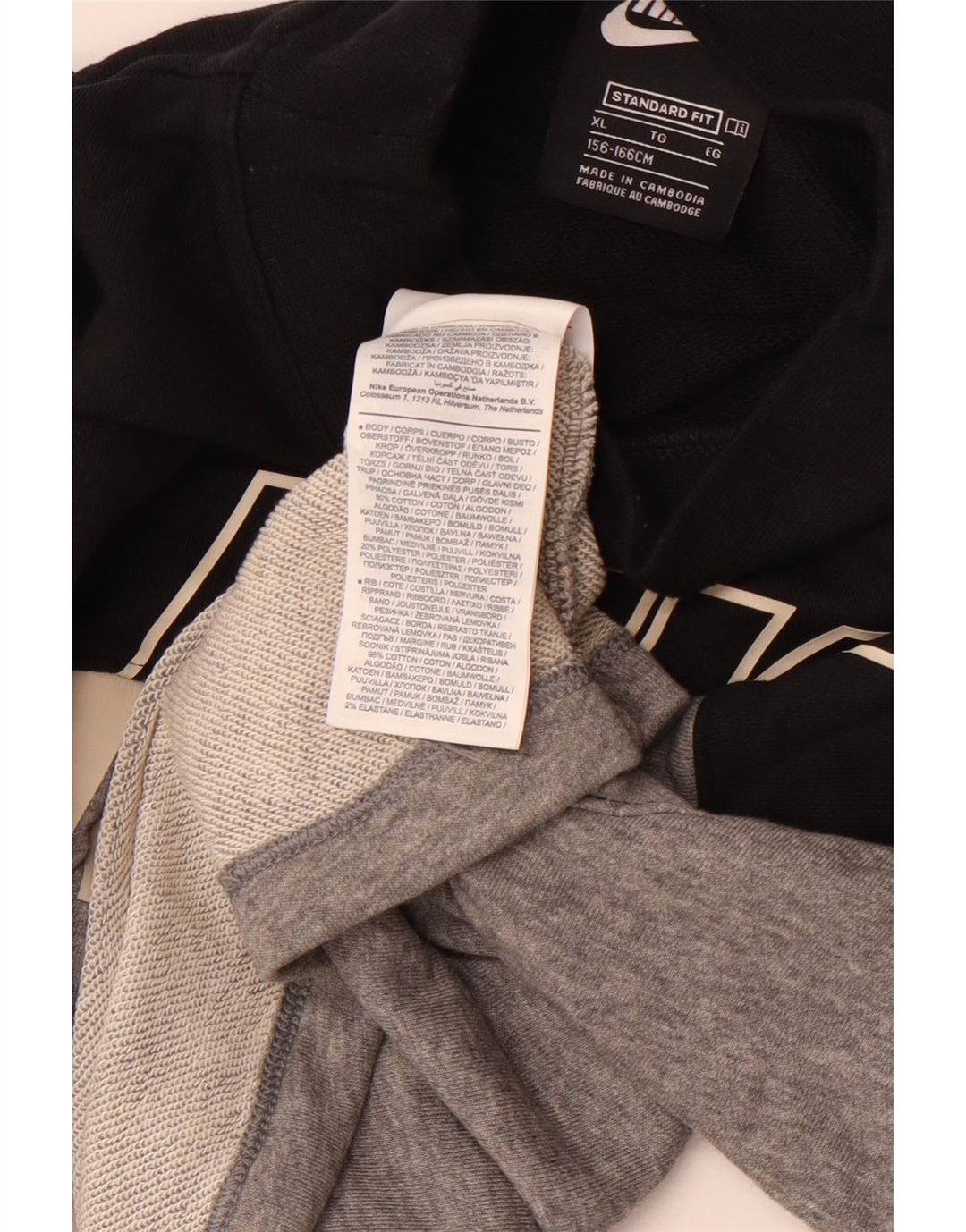 Felpa corta NIKE per ragazze, vestibilità standard, 13-14 anni, XL, grigia