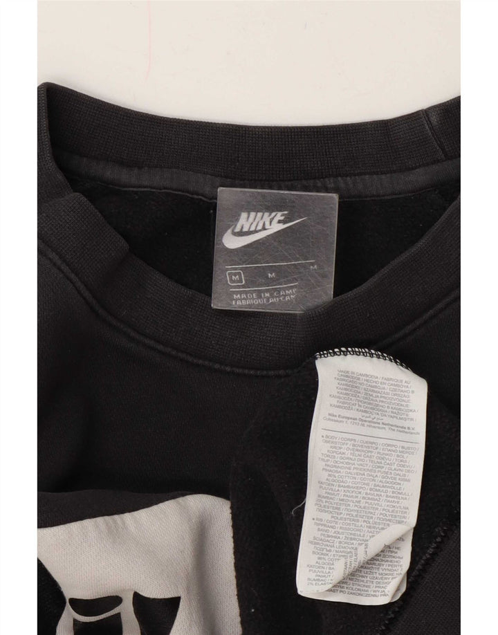 Felpa grafica da uomo Nike Felpa media nera in cotone color block