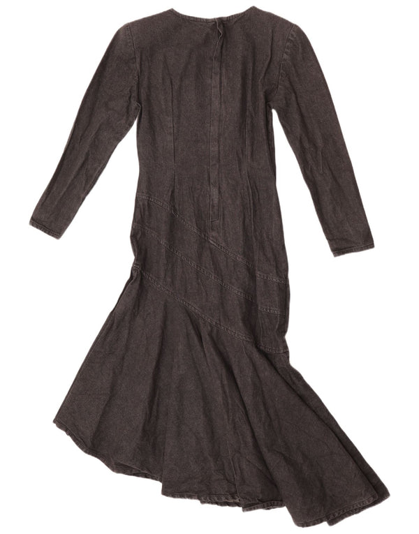 Paradise Womens Long Sleeve Denim Mermaid Dress US 1 XS Black Cotton