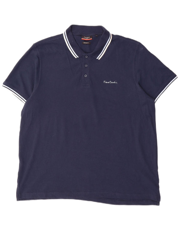 Polo da uomo vestibilità regolare Pierre Cardin 2XL cotone a righe blu navy
