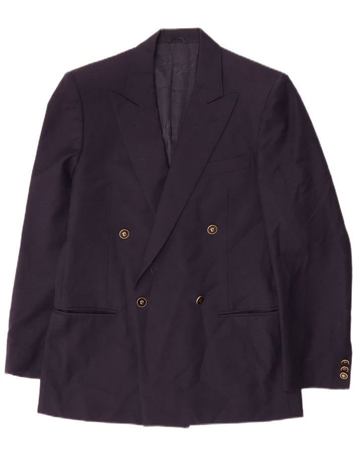 Giacca blazer doppiopetto da uomo Pierre Cardin IT 46 piccola in lana blu navy