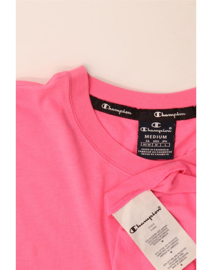 T-shirt grafica da uomo CHAMPION Top in cotone rosa medio
