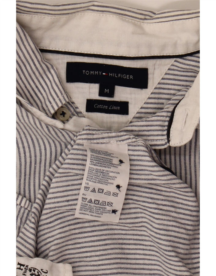 Camicia da uomo Tommy Hilfiger in cotone gessato blu medio