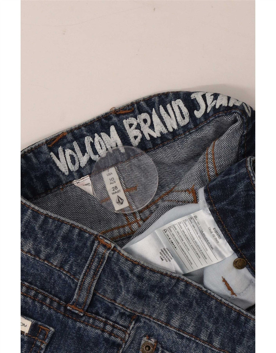 Pantaloncini di jeans da donna Volcom W28 cotone blu medio