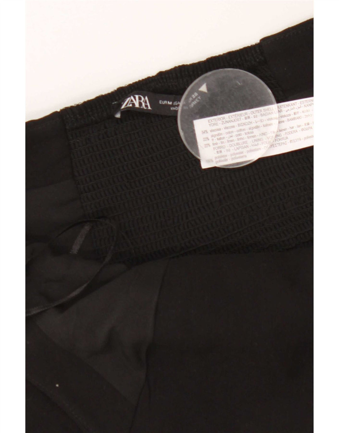 Top corto da donna Zara UK 12 viscosa nera media