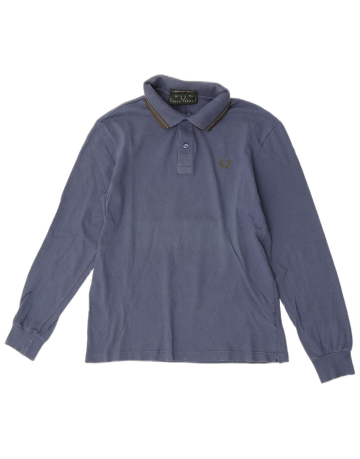 Polo Fred Perry da uomo a maniche lunghe leggera ed elasticizzata, piccola, blu navy