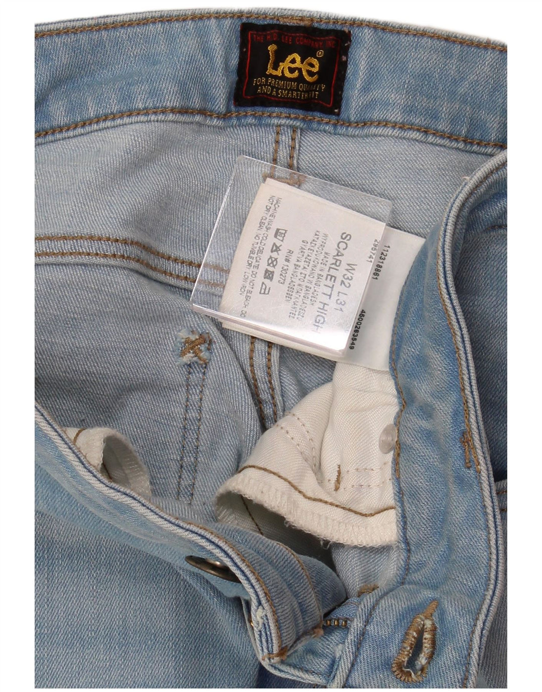 Jeans skinny alti Scarlett da donna LEE W32 L28 cotone blu