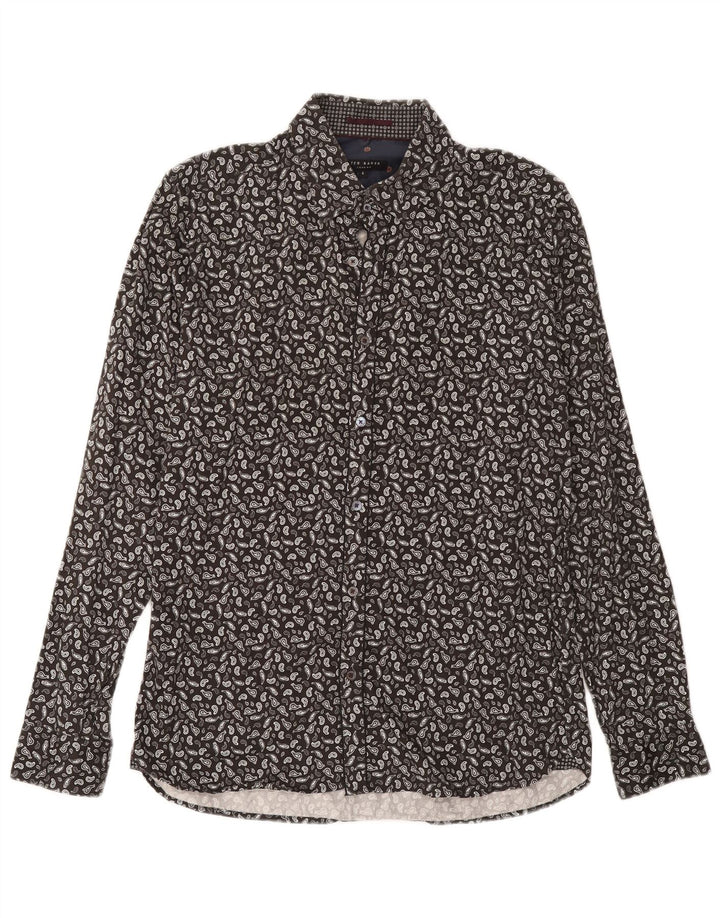 Ted Baker Camicia da uomo Taglia 4 Grande Cotone Paisley grigio